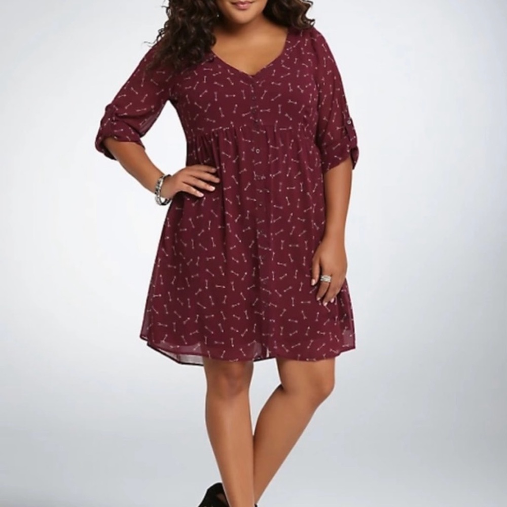 Torrid Arrow Print Sheer Shirt Dress (NWT) - Picture 1 of 3